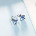 wholesale 925 Sterling Silver Blue Star Earrings Wholesale With Twisted Metal Design-0-2