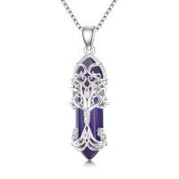 wholesale 925 Sterling Silver Purple Agate Celtic Knot Tree of Life Pendant Necklace for Women-Tree of Life