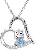 wholesale 925 Sterling Silver Hippo Love You Forever Pendant Necklaces Gifts for Women-0-0