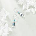 wholesale 925 Sterling Silver Frog Turquoise Drop Earrings for Women Girls  4cm Long-0-3