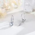 wholesale 925 Sterling Silver CZ Heart Square Dangle Leverback Earrings-0-4