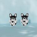 wholesale 925 Sterling Silver French Bulldog Soccer Ball Stud Earrings for Women and Men Gifts-0-2
