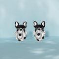 wholesale 925 Sterling Silver French Bulldog Soccer Ball Stud Earrings for Women and Men Gifts-0-2