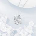 wholesale 925 Sterling Silver Heart Angel 4D Crystal Number Pendant Necklace-0-2
