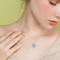 wholesale 925 Sterling Silver Turquoise Heart-Shaped Tree of Life Pendant Necklace for Women-0-1