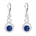 wholesale 925 Sterling Silver Green Turquoise Drop Earrings Platinum Plated Twisted Swirl Jewelry For Women-0-17