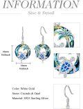 wholesale 925 Sterling Silver Blue Opal Palm Tree & Wave Design Drop Earrings for Women Valentines Gift-0-3