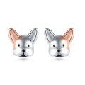 wholesale 925 Sterling Silver Cute Dog Earrings Wholesale Pair-0-0