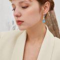 wholesale 925 Sterling Silver Platinum Plated Infinity Heart Red Garnet Drop Earrings-0-1