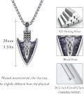wholesale 925 Sterling Silver Purple Stone Viking Arrowhead Necklace with Celtic Knot Pendant for Men-0-5