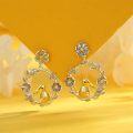 wholesale 925 Sterling Silver Daisy Flower & Gold Bunny Rabbit Dangle Drop Earrings for Women - Easter Gift Idea-0-5