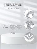 wholesale 925 Sterling Silver Heart Knot Stud Earrings - Celtic  for Women-0-1