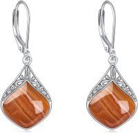wholesale 925 Sterling Silver Celtic Teardrop Filigree Earrings Jewelry Gifts for Women-Orange anate teardrop earrings