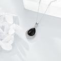 wholesale Sterling Silver Moonstone Cubic Zirconia Teardrop Pendant Necklace-0-52