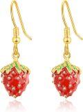 wholesale 925 Sterling Silver Strawberry Drop Earring for Women Gift-0-0