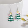 wholesale 925 Sterling Silver Christmas Tree Dangle Earrings with Stars and Bows-0-10