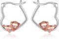 wholesale 925 Sterling Silver Pig Heart Hoop Earrings Gift for Women-0-0