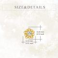 wholesale 14K Gold Floral Stud Earrings with Cubic Zirconia - Elegant Gift for Her-0-3