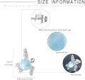 wholesale 925 Sterling Silver Turtle Stud Earrings with Larimar Moonstone and Turquoise - Ocean s for Women-0-2