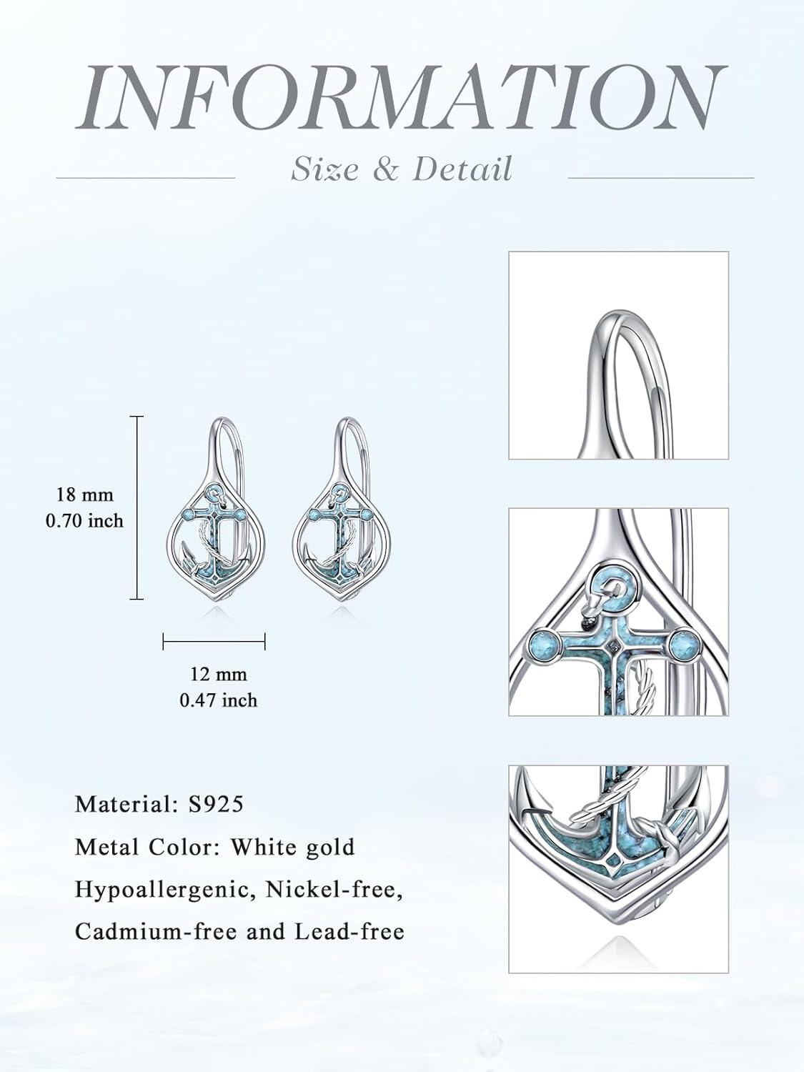 Sterling Silver Turquoise Sea Animal Dangle Earrings-0-4