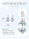 wholesale 925 Sterling Silver Turquoise Anchor Drop Earrings for Women-0-3