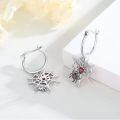 wholesale 925 Sterling Silver Hypoallergenic Red Heart & Black Spider Web Dangle Hoop Earrings for Women-0-4