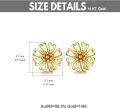 wholesale 14K Gold Heart-Shaped Floral Stud Earrings for Women - Delicate Fine s-0-4