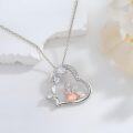 wholesale 925 Sterling Silver Heart-Shaped Reading Girl Book Lover's Pendant Necklace-0-2