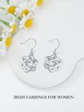 wholesale 925 Sterling Silver Celtic Knot Tree of Life Lotus Drop Earrings-0-4