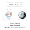 wholesale 925 Sterling Silver Heart Pendant Necklace With Moonstone And Crystals-0-1