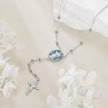 wholesale 925 Sterling Silver Abalone Shell Virgin Mary Crucifix Rosary Chain Pendant Necklace for Women-0-2