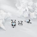 wholesale 925 Sterling Silver Panda Heart Dangle Drop Stud Earrings for Women Girls Gifts Jewelry Accessories-0-3