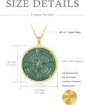wholesale 14K Gold Plated 925 Sterling Silver Jade Compass Necklace for Women - Hypoallergenic Lucky Jewelry Gift-0-4