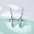 wholesale 925 Sterling Silver Cross Earrings With Mother Of Pearl Inlay-0-3