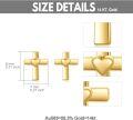 wholesale 14K Gold Heart Cross Stud Earrings for Women and Girls - Faith-0-3