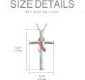 wholesale 925 Sterling Silver Breast Cancer Awareness Survivor Cross Pendant Necklace for Women-0-1