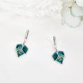 wholesale 925 Sterling Silver Green Leaves & Insects Drop Earrings Gift for Her-0-2