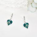 wholesale 925 Sterling Silver Green Leaves & Insects Drop Earrings Gift for Her-0-2