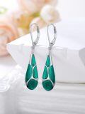 TOUPOP 925 Sterling Silver Enamel Teardrop Dangle Earrings Women Gifts-0-4