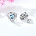 wholesale 925 Sterling Silver Birthstone Heart Stud Earrings Jewelry Gifts for Women-0-56