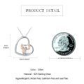 wholesale 925 Sterling Silver Cute Axolotl Heart Pendant Necklace With Rose Gold Cz Crystals-0-3