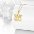 wholesale 14K Gold Natural Stone Phoenix Pendant Necklace for Women's s-0-4