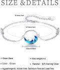 wholesale 925 Sterling Silver Dolphin Ocean Wave Blue Enamel Adjustable Celtic Moon Charm Bracelet Irish  for Women-0-2