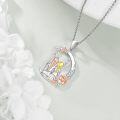 wholesale 925 Sterling Silver Infinity Love Girls Silhouette Swarovski Crystal Pendant Necklace-0-4