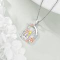 wholesale 925 Sterling Silver Infinity Pendant With Rose Gold Charm And Cz Stones-0-4