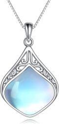 wholesale 925 Sterling Silver Moonstone Lapis Larimar Moss Agate Teardrop Filigree Pendant-0-0