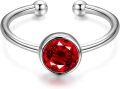 wholesale 14K White Gold Plated 925 Sterling Silver Simulated Ruby July Birthstone Ring for Women Adjustable Gift-0-1