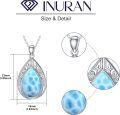 wholesale 925 Sterling Silver Blue Larimar Teardrop Filigree Ocean Wave Pendant Necklace-0-5