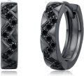 wholesale Black  Geometric Hoop Earrings for Men - Father's Day Gifts-0-0
