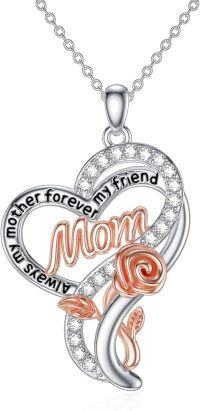 wholesale 925 Sterling Silver & 5A Zircon Heart Pendant Necklace for Mom, Women - Adjustable 18+2 Chain, Hypoallergenic Gift for Mother's Day, Birthday, Anniversary-for Mom 1